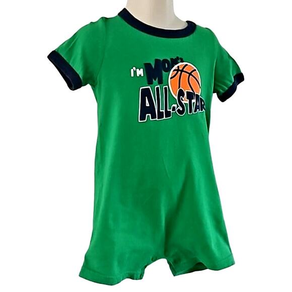 Carter's Baby Green Romper Basketball Short Sleeve Outfit Size 24M - Picture 5 of 7